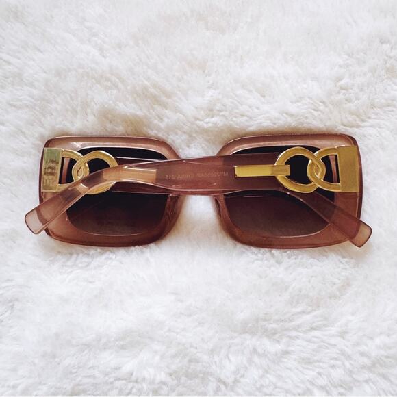 Camille Clear Tan Oversized Square Sunglasses - Picture 8 of 10
